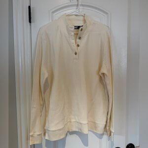 Lands' End Cream Waffle Henley